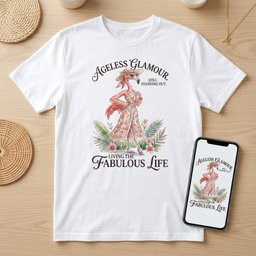 Ageless Glamour Still Standing Out Living The Fabulous Life T Shirt Gift For Flamingo Lover