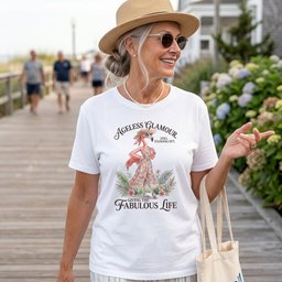 Ageless Glamour Still Standing Out Living The Fabulous Life T Shirt Gift For Flamingo Lover