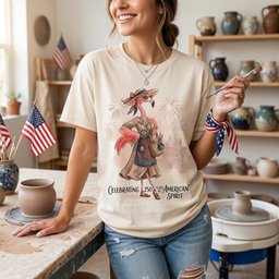 America 250 Years Of American Spirit Pottery Flamingo Shirt T Shirt Gift For Flamingo Lover