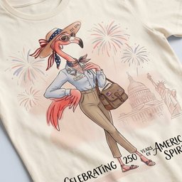 America 250 Years Of American Spirit Social Worker Flamingo Shirt T Shirt Gift For Flamingo Lover