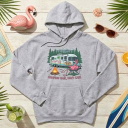 Hilarious Flamingo RV Camping T Shirt Camping Hair Dont Care Trip Tee Gift For Flamingo Lover