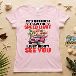 Hilarious Flamingo Speeding T-Shirt - Sarcastic Tropical Jeep Graphic Tee