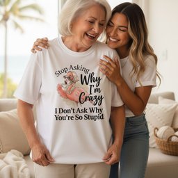Stop Asking Why Im Crazy I Dont Ask Why Youre So Stupid Funny Shirt T Shirt Gift For Flamingo Lover