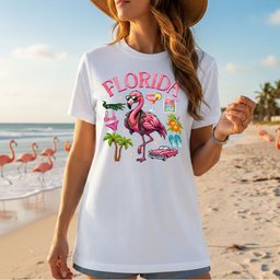 Retro Gangster Flamingo Florida Tropical Beach Vacation Souvenir T Shirt Gift For Flamingo Lover
