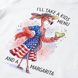 Ill Take A Kids Menu And A Margarita Flamingo Patriotic July 4th T Shirt Gift For Flamingo Lover
