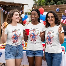 Ill Take A Kids Menu And A Margarita Flamingo Patriotic July 4th T Shirt Gift For Flamingo Lover
