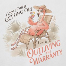 I Dont Call IT Getting Old I Call IT Outliving The Warranty Funny T Shirt Gift For Flamingo Lover