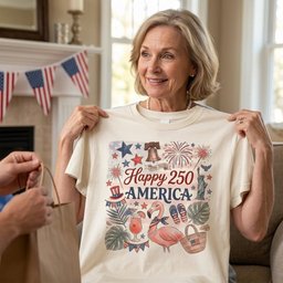 Happy 250 America Patriotic Doodle Flamingo T Shirt Gift For Flamingo Lover