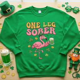 One Leg Sober St Patricks Day Flamingo Funny Irish Beer Party For T Shirt Gift For Flamingo Lover
