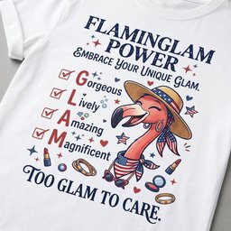 Flaminglam Power Embrace Your Unique Glam Too Glam To Care Flamingo T Shirt Gift For Flamingo Lover