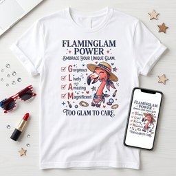 Flaminglam Power Embrace Your Unique Glam Too Glam To Care Flamingo T Shirt Gift For Flamingo Lover