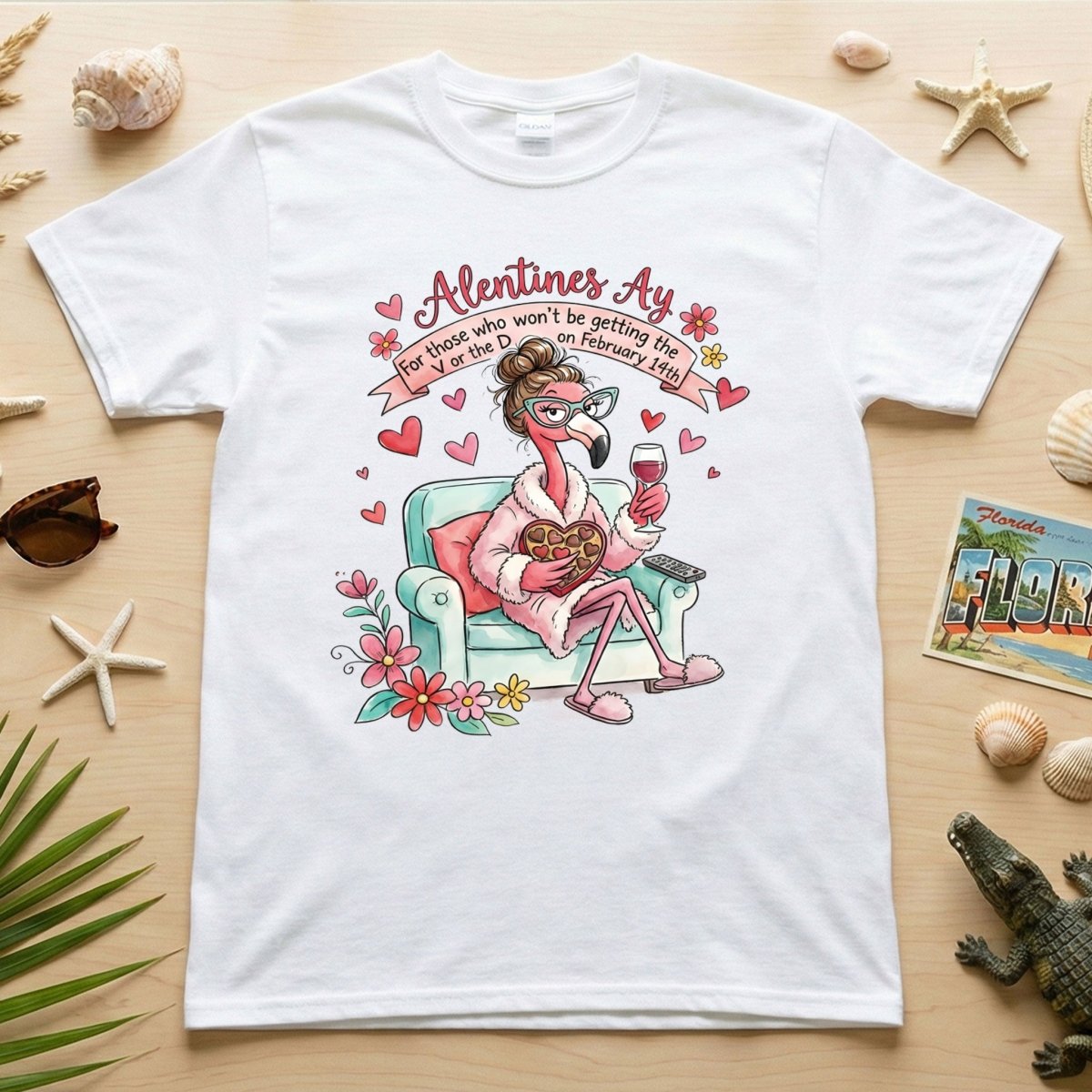 Sarcastic Single And Fabulous Flamingo Shirt Funny Anti Valentines Day Gift For Her T Shirt