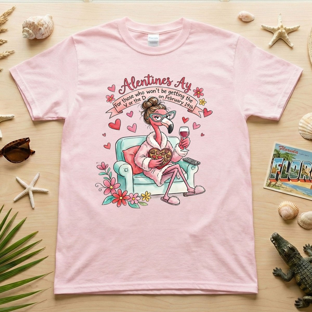 Sarcastic Single And Fabulous Flamingo Shirt Funny Anti Valentines Day Gift For Her T Shirt