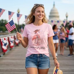 Freedom Flies High A Quarter Millennium Flamingo July 4th Shirt T Shirt Gift For Flamingo Lover