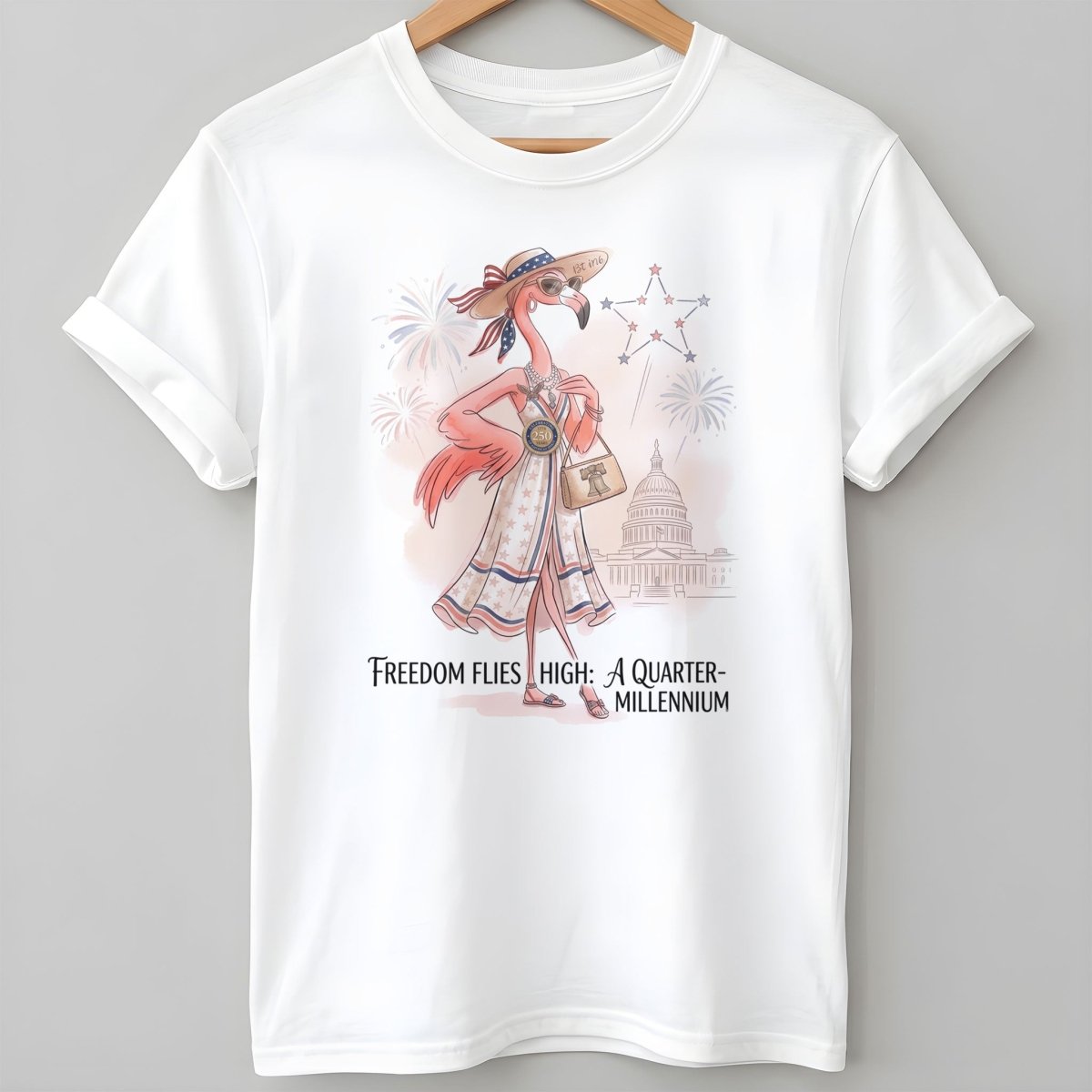 Freedom Flies High A Quarter Millennium Flamingo July 4th Shirt T Shirt Gift For Flamingo Lover