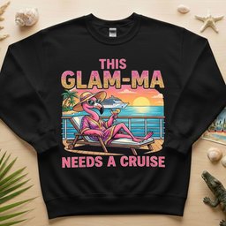 Sparkling Glam Ma Flamingo Cruise Shirt Funny Tropical Retirement Gift T Shirt