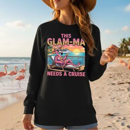 Sparkling Glam Ma Flamingo Cruise Shirt Funny Tropical Retirement Gift T Shirt