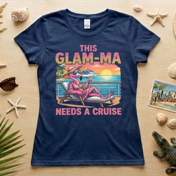 Sparkling Glam Ma Flamingo Cruise Shirt Funny Tropical Retirement Gift T Shirt