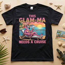Sparkling Glam Ma Flamingo Cruise Shirt Funny Tropical Retirement Gift T Shirt