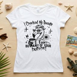 Funny Flamingo Sarcastic Shirt I Checked My Receipt I Didnt Buy Any T Shirt Gift For Flamingo Lover