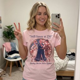 Still Sassy At 250 Flamingo Besties July 4th Shirt T Shirt Gift For Flamingo Lover