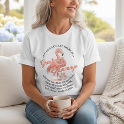 Personalized God Said Let There Be A Great Grammingo Poem Shirt T Shirt Gift For Flamingo Lover