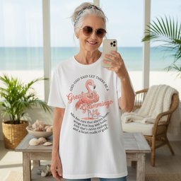 Personalized God Said Let There Be A Great Grammingo Poem Shirt T Shirt Gift For Flamingo Lover