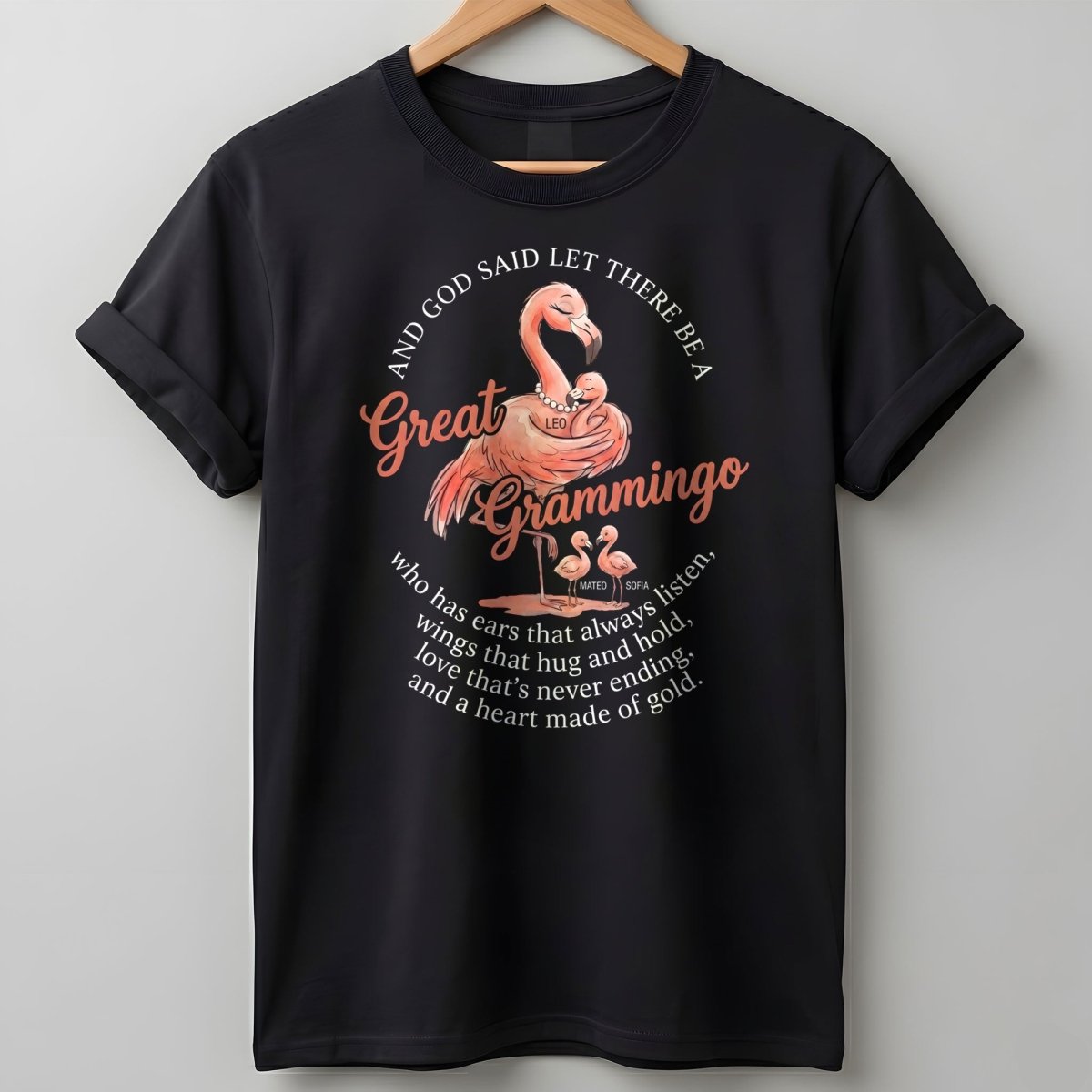 Personalized God Said Let There Be A Great Grammingo Poem Shirt T Shirt Gift For Flamingo Lover