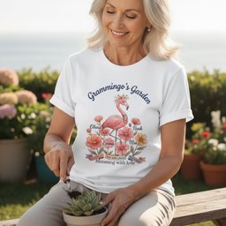 Personalized Grammingos Garden Blooming With Love Shirt Custom T Shirt Gift For Flamingo Lover