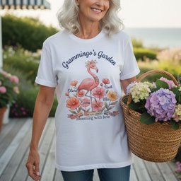 Personalized Grammingos Garden Blooming With Love Shirt Custom T Shirt Gift For Flamingo Lover