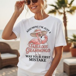 Assuming Im Just A Fabulous Grammingo Was Your First Mistake Sassy Grandma T Shirt Gift For Grandma