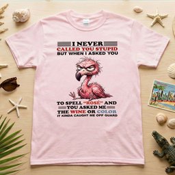 Witty Angry Flamingo Rosé Grammar T Shirt Perfect Sarcastic Wine Humor Gift