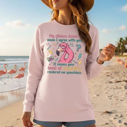 Sarcastic Flamingo My Silence Doesnt Mean I Agree Retro 80s Humor For Sassy T Shirt Gift For Women