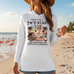 Fabulous Retro Flamingo Wine T Shirt For Women The Im Vintage Humor Tee Gift For Women
