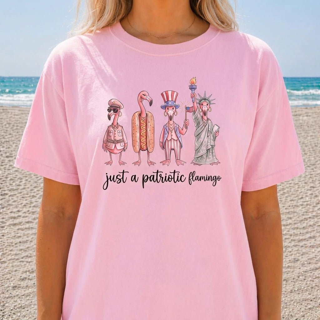 Just A Patriotic Flamingo Funny 4th Of July Shirt T Shirt Gift For Flamingo Lover