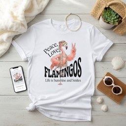 Peace Love Flamingos Life Is Sunshine And Smiles Boho Shirt T Shirt Gift For Flamingo Lover