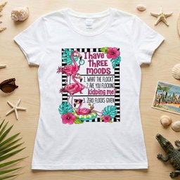 Sassy Flamingo Mood Graphic T Shirt For Women Zero Flocks Given Humor Tee Gift For Women