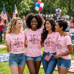 Pink Proud And Flockin To 250 America Besties Shirt T Shirt Gift For Flamingo Lover