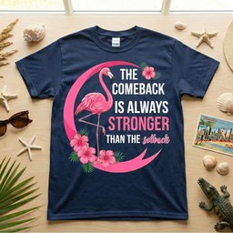 The Comeback Is Always Stronger Than The Setback Flamingo Shirt T Shirt Gift For Flamingo Lover