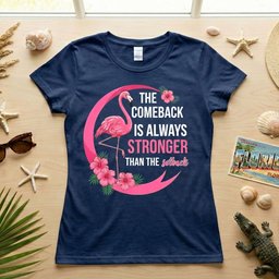 The Comeback Is Always Stronger Than The Setback Flamingo Shirt T Shirt Gift For Flamingo Lover