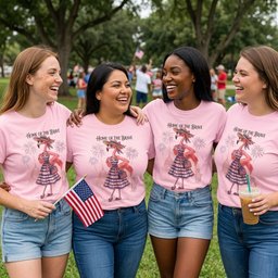Home Of The Brave Patriotic Chic Flamingo July 4th Shirt T Shirt Gift For Flamingo Lover