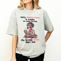 Grumpy Personalized Flamingo Shirt For Women Over 50 Custom Glamma Fifties T Shirt Gift For Women