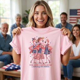 Stars Stripes And Flamingo Besties Celebrating 250 America Shirt T Shirt Gift For Flamingo Lover