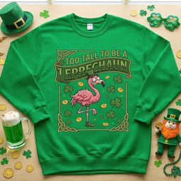Too Tall To Be A Leprechaun Flamingo St Patricks Day Funny Irish T Shirt Gift For Flamingo Lover
