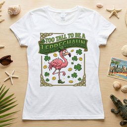 Too Tall To Be A Leprechaun Flamingo St Patricks Day Funny Irish T Shirt Gift For Flamingo Lover