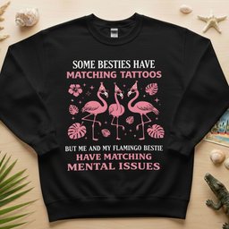 Hilarious Flamingo Bestie Shirt Funny Matching Mental Issues Friend Gift For Her T Shirt