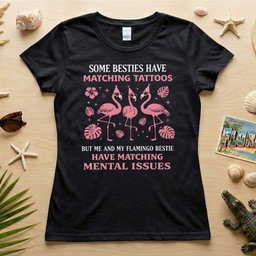 Hilarious Flamingo Bestie Shirt Funny Matching Mental Issues Friend Gift For Her T Shirt