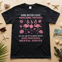 Hilarious Flamingo Bestie Shirt Funny Matching Mental Issues Friend Gift For Her T Shirt