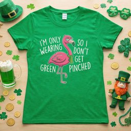 Sarcastic Flamingo St Patricks Day T Shirt Im Only Wearing Green Funny Tee Gift For Flamingo Lover