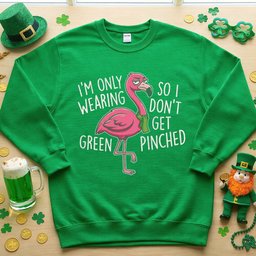 Sarcastic Flamingo St Patricks Day T Shirt Im Only Wearing Green Funny Tee Gift For Flamingo Lover